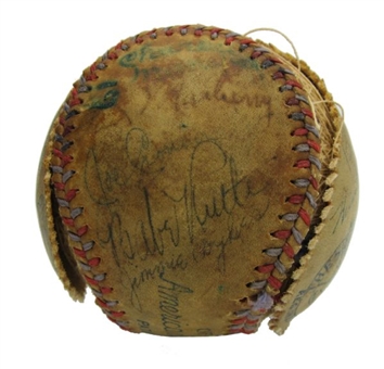 1934 American League All-Star Team Signed Baseball (16 Signatures) Including Ruth, Gehrig and Foxx
